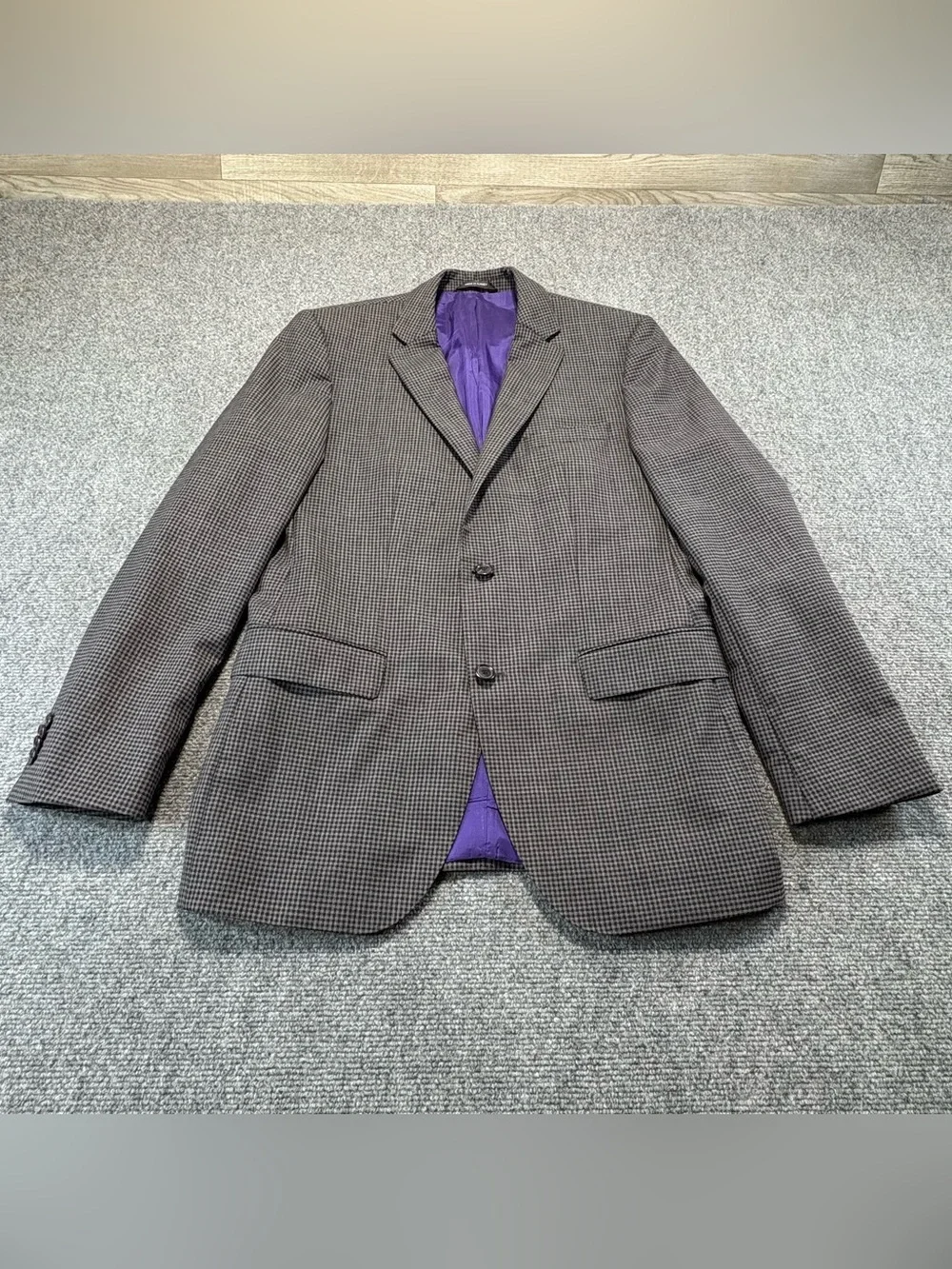 HUGO BOSS The James Sport Coat Jacket Men's 38R Brown-Gray Check Lightweight